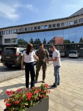 Sprejem pripadnikov SV podžupan Andrej Erjavec in direktorica OU mag. Vlasta Kupljen